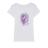 Purple horse profile organic ladies t-shirt