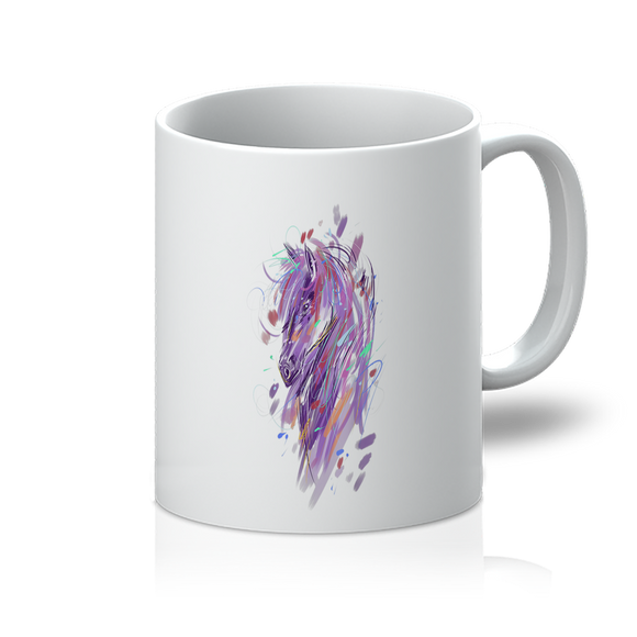 Purple horse profile mug