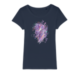 Purple horse profile organic ladies t-shirt