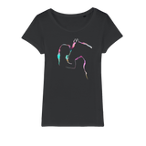 Girl and horse outline organic ladies t-shirt