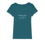 Horse girl organic ladies t-shirt