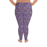 Horse pattern leggings in purple