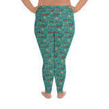 Horse pattern leggings in green