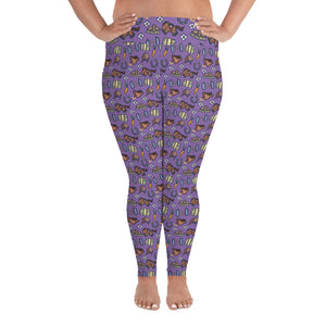 Horse pattern leggings in purple