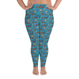 Horse pattern leggings in blue