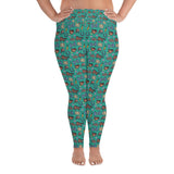 Horse pattern leggings in green