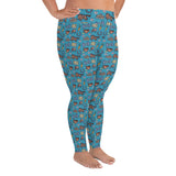 Horse pattern leggings in blue