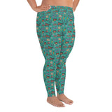 Horse pattern leggings in green