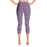 Horse design capri leggings in purple