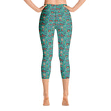 Horse design capri leggings in green