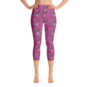 Horse design capri leggings in pink