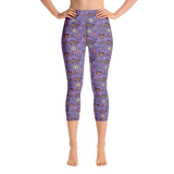 Horse design capri leggings in purple