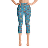 Horse design capri leggings in blue