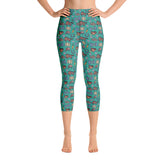 Horse design capri leggings in green