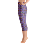 Horse design capri leggings in purple