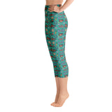 Horse design capri leggings in green