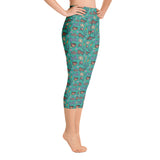 Horse design capri leggings in green