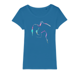 Girl and horse outline organic ladies t-shirt