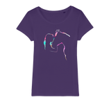 Girl and horse outline organic ladies t-shirt