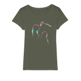 Girl and horse outline organic ladies t-shirt