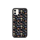 Horse pattern biodegradable iphone case in black