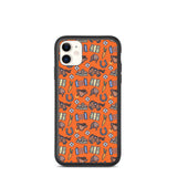 Horse pattern biodegradable iphone case in orange