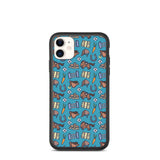 Horse pattern biodegradable iphone case in blue