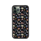 Horse pattern biodegradable iphone case in black