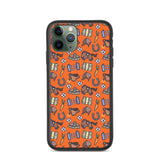 Horse pattern biodegradable iphone case in orange