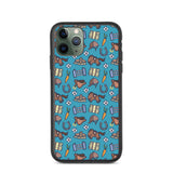 Horse pattern biodegradable iphone case in blue