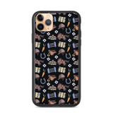 Horse pattern biodegradable iphone case in black