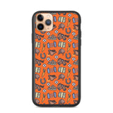 Horse pattern biodegradable iphone case in orange