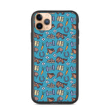 Horse pattern biodegradable iphone case in blue