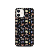 Horse pattern biodegradable iphone case in black