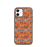 Horse pattern biodegradable iphone case in orange