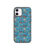 Horse pattern biodegradable iphone case in blue