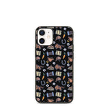 Horse pattern biodegradable iphone case in black