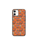 Horse pattern biodegradable iphone case in orange