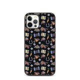 Horse pattern biodegradable iphone case in black