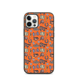 Horse pattern biodegradable iphone case in orange