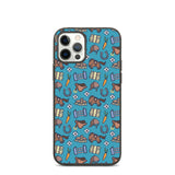 Horse pattern biodegradable iphone case in blue