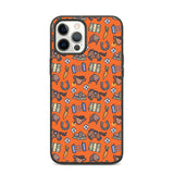 Horse pattern biodegradable iphone case in orange