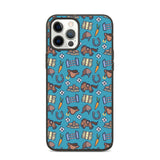 Horse pattern biodegradable iphone case in blue