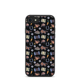 Horse pattern biodegradable iphone case in black