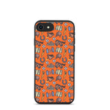 Horse pattern biodegradable iphone case in orange