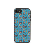 Horse pattern biodegradable iphone case in blue