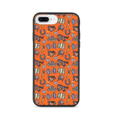 Horse pattern biodegradable iphone case in orange