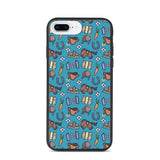 Horse pattern biodegradable iphone case in blue