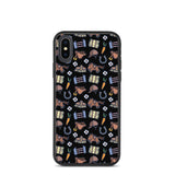 Horse pattern biodegradable iphone case in black