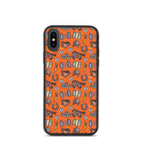 Horse pattern biodegradable iphone case in orange